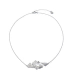 Buddies sterling silver white gold plating necklace (DES1670)