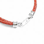 Engraving You Sterling Silver Love Double Leather Bangle – Red