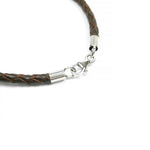 Engraving You Sterling Silver Leather Bangle – Brown