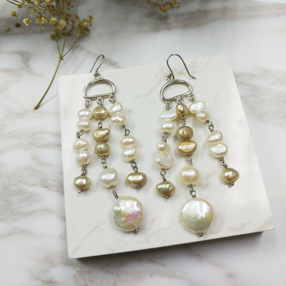 My Fair Lady Silver Pearl Earrings